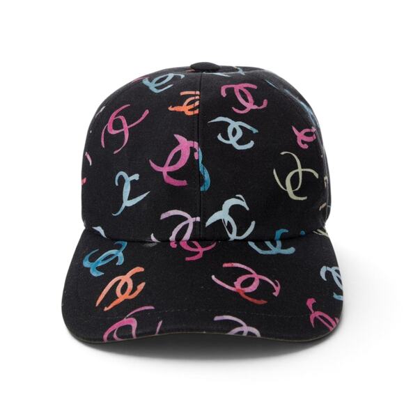 Chanel Black multicolor Interlocking CC Printed Baseball Cap One size main image 12